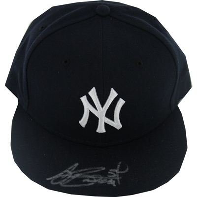 AJ Burnett New York Yankees Inaugural Season Authentic Hat (MLB Auth) Size: 7 1/4