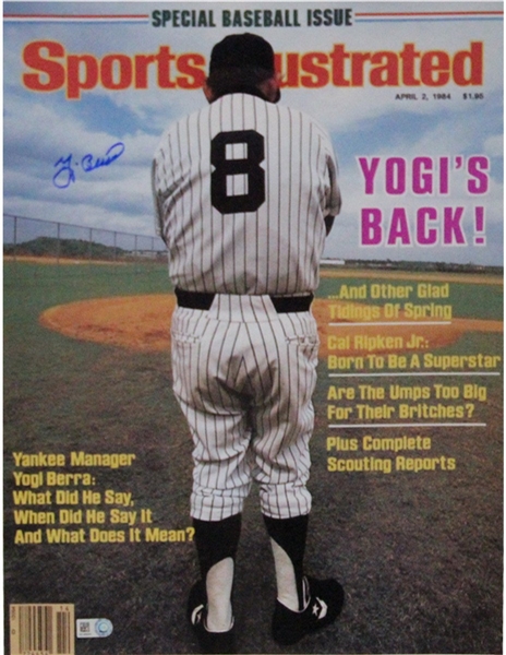 Yogi Berra Signed Sports Illustrated 11x14 Photo MLB & Steiner Auth.