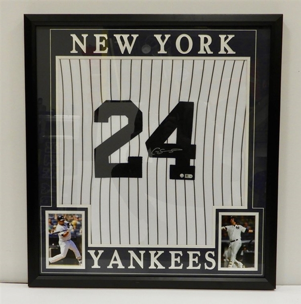 GARY SANCHEZ Signed NY Yankees Home Jersey Custom Framed Steiner + MLB Certified