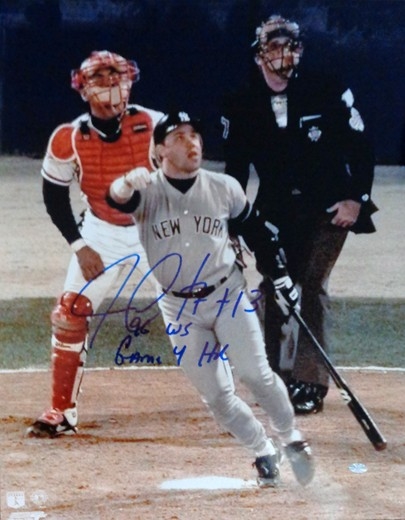 Yankees Jim Leyritz Signed 11 x 14 Photo with Inscription 96 HR GM 4 NO RESERVE