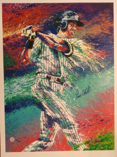 NY Yankees Paul ONeill Signed Fine Art Giclee also Signed by Renown Artist Bill Lopa LE /121 No Reserve