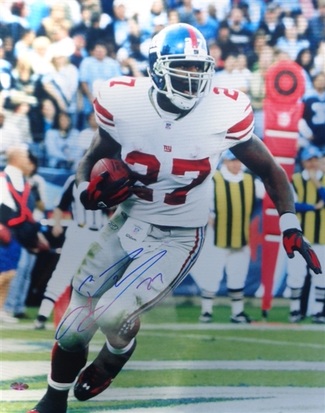 NY Giants Former Running Back Brandon Jacobs Signed 16x20 Action Photo AAC Certified No Reserve