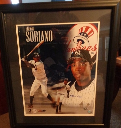 Alfonso Soriano NY Yankees Signed 16x20 Photo Matted/Framed S&S COA No Reserve