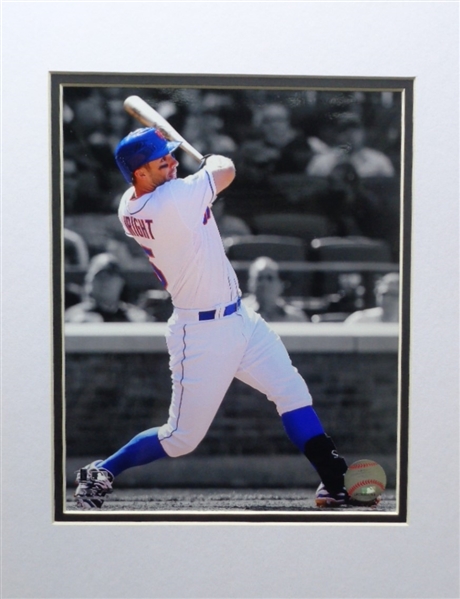 David Wright NY Mets 8x10 SPOTLIGHT Hitting Photo Matted & Ready to Frame MLB Licensed