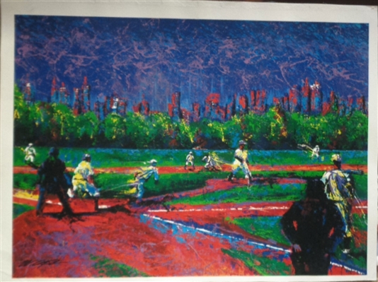 "Baseball in Central Park" Fine Impressionistic Art Giclee by renowned Sports Artist Bill Lopa NR