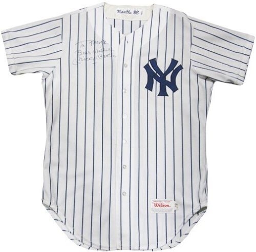 Mickey Mantle Signed Game Used Worn 1986 Yankees Old Timers Day Jersey.
