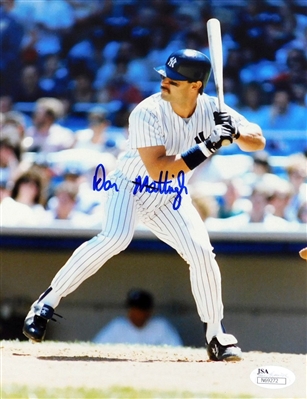 Don Mattingly Yankees "Donnie Baseball" Signed 8x10 Batting Photo JSA COA No Reserve