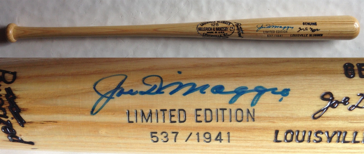 Joe Dimaggio Signed Louisville Slugger Bat LE /1941 Mint Autograph JSA LOA.