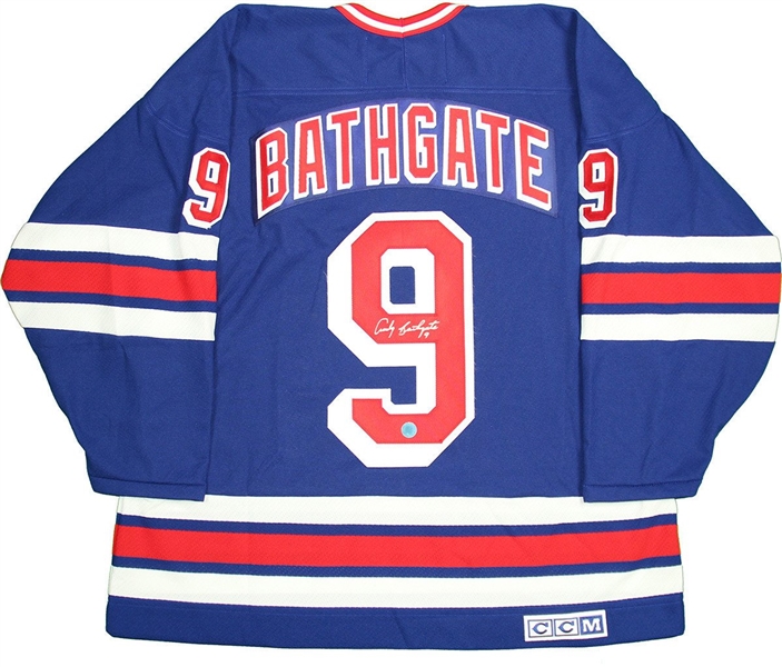 Andy Bathgate New York Rangers Signed Retro CCM Hockey Jersey( AJ Sports Auth)
