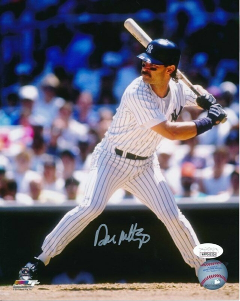 Don Mattingly "Donnie Baseball" Signed 8x10 Batting Photo JSA No Reserve