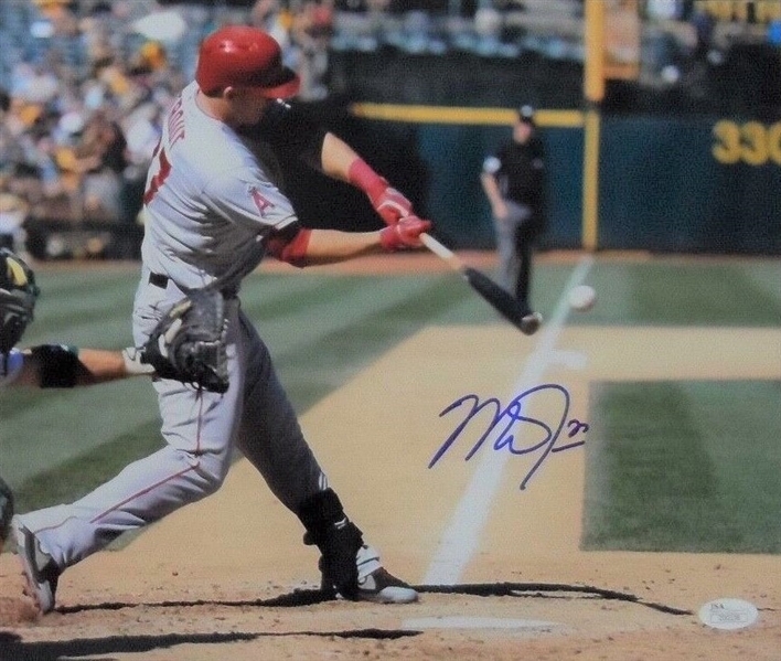 MIKE TROUT ANGELS SUPERSTAR SIGNED 11X14 PHOTO JSA FULL LOA No Reserve!
