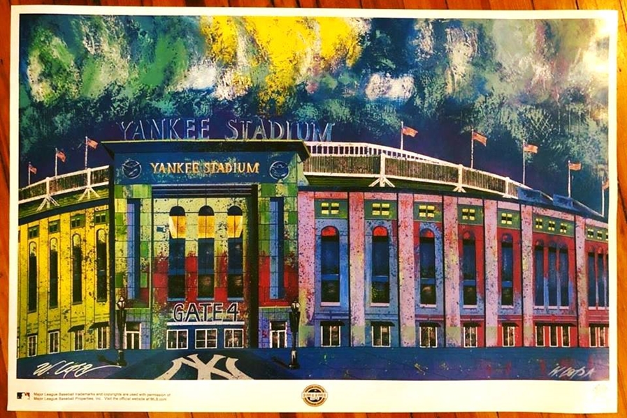 Original Yankee Stadium Lithograph Hand Signed by Artist Lopa MLB Licensed No Reserve