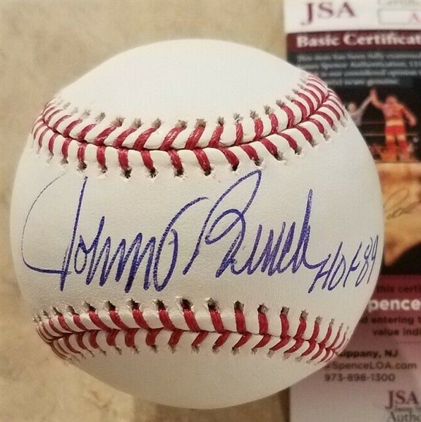 Johnny Bench Autographed OML Baseball w/ HOF 89 Inscription JSA No Reserve