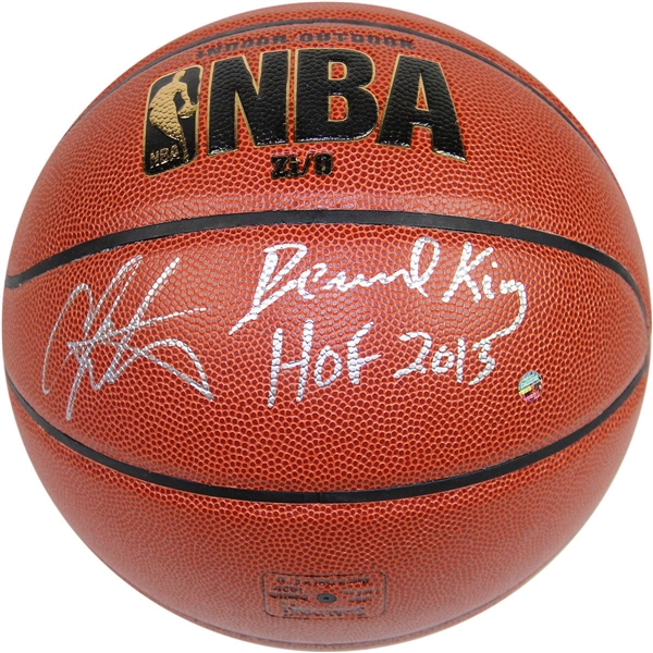 Bernard King/Carmelo Anthony Dual Signed I/O Basketball w/ "HOF" Insc