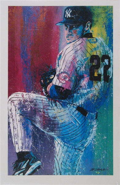 Roger Clemens Yankees Fine Art Giclee by Renowned Sports Artist Bill Lopa No Reserve