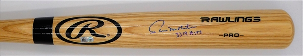 Paul Molitor  Autographed Rawlings Pro Bat w/Inscription "3319 Hits" MLB Authenticated 