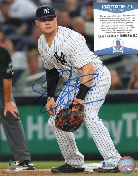 Luke Voit Yankees Signed 8x10 Photo Beckett Authenticated No Reserve
