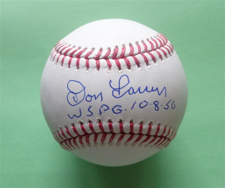 Don Larsen Yankees Signed Official Major League Baseball with Inscription WSPG 10 8 56 PIFA COA No Reserve