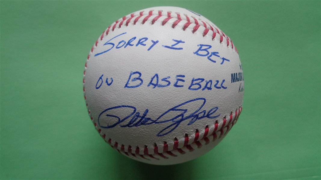 Pete Rose Signed OML Baseball with Inscription "Im Sorry I Bet on Baseball" JSA COA No Reserve