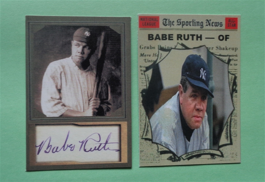 Lot of (2) Babe Ruth Vintage Baseball Cards (High Quality Facsimile including Auto) NO RESERVE