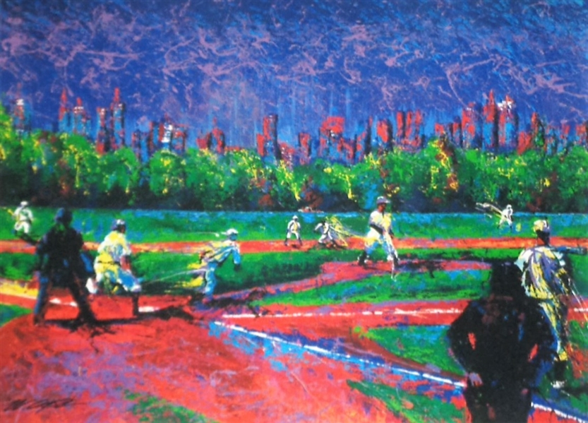 "Baseball in Central Park" Fine Impressionistic Art Giclee by Renowned Sports Artist Bill Lopa NO RESERVE