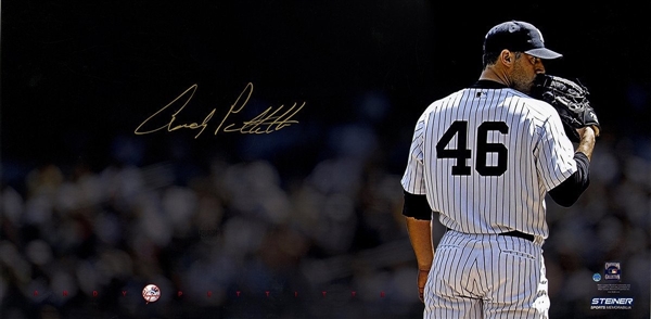 Andy Pettitte Signed 16x32 Sideview Big Sig Photo