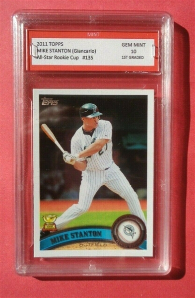 2011 TOPPS #135 MIKE GIANCARLO STANTON GEM MINT 10 RC MARLINS YANKEES NO RESERVE
