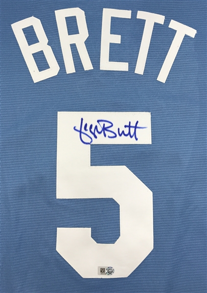 Kansas City HOFer George Brett Autographed Blue Royals Jersey MLB Authenticated