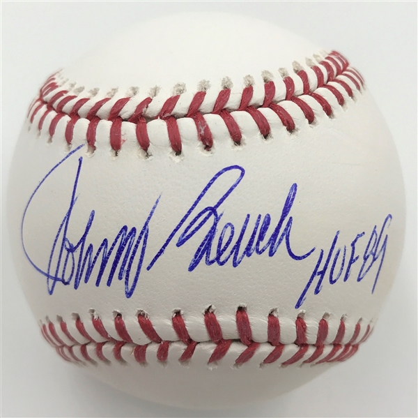 Johnny Bench Autographed OML Baseball w/ HOF 89 Inscription MLB Certified
