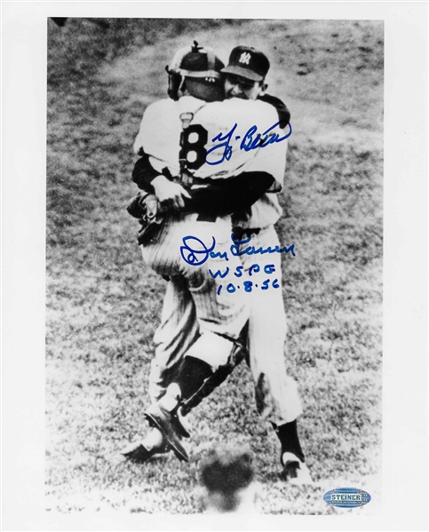 Yankees Don Larsen & Yogi Berra Dual Signed 8x10 WSPG Photo w/inscription Steiner Authenticated