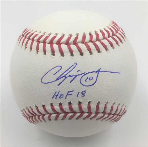 Chipper Jones  Autographed Baseball w/ "HOF 18" Inscription MLB Authenticated