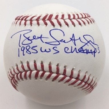 Bret Saberhagen Kansas City Royals Signed OML Baseball w/inscription "1985 WS Champs" MLB Authenticated