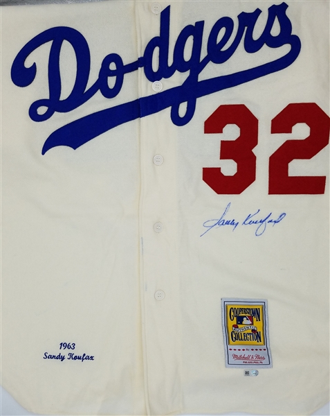 Sandy Koufax Signed Dodgers Authentic Mitchell & Hess Throwback Jersey MLB Authenticated