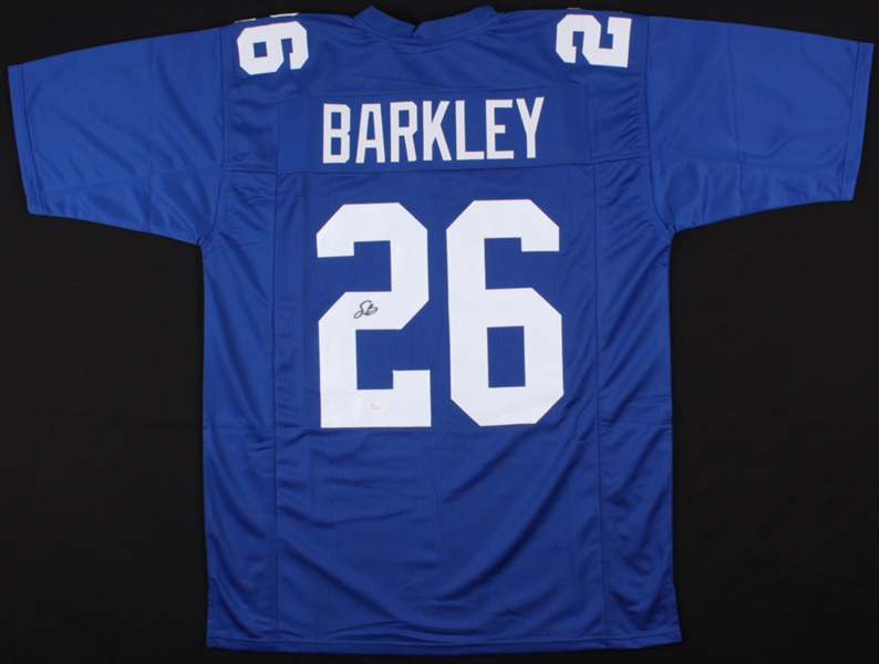 Saquon Barkley Giants Hand Signed Jersey (Letters and #s are Sewn On) JSA COA No Reserve