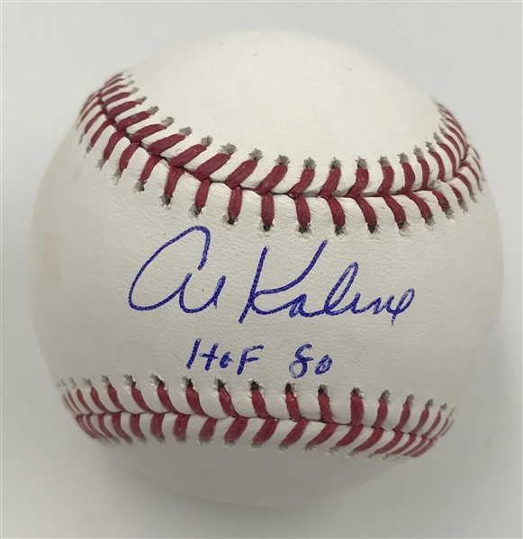 Al Kaline Tigers Hand Signed OML Baseball w/HOF inscription MLB Certified