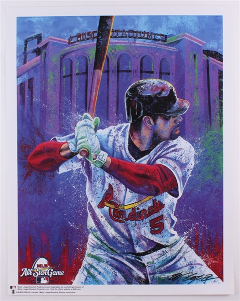 Albert Pujols St. Louis Cardinals Lithograph Hand Signed by Artist Bill Lopa NO RESERVE