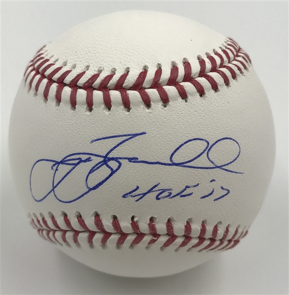 Jeff Bagwell Astros Autographed Baseball w/ "HOF 17" Inscription MLB Authenticated