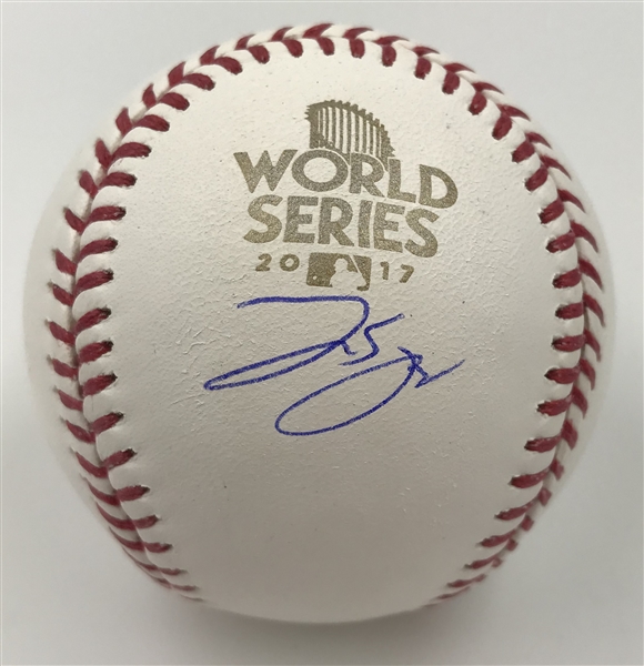George Springer Autographed 2017 World Series Logo Baseball MLB Authenticated