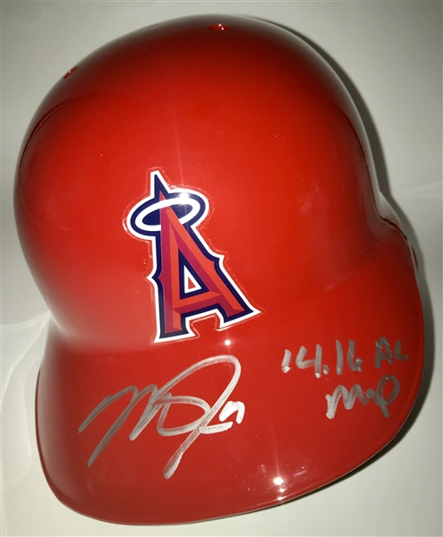 Mike Trout Autographed "14, 16 AL MVP" Full Size Angels Helmet MLB CERTIFIED