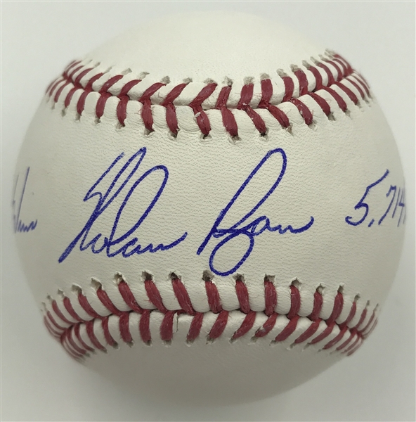 Nolan Ryan "324 Wins" and "5,714 Ks" Autographed Baseball MLB Certified