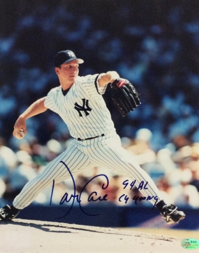 David Cone Signed 8x10 Photo with Inscription 94 AL CY Young SGC Authenticated NO Reserve