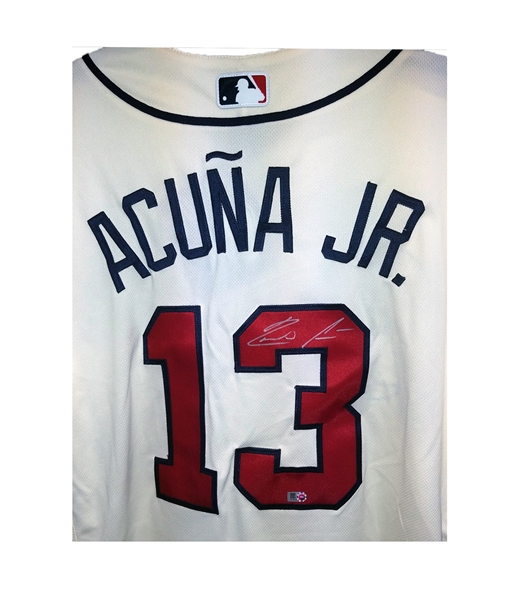 Young Braves Super Star Ronald Acuna Jr Signed Jersey MLB Authenticated