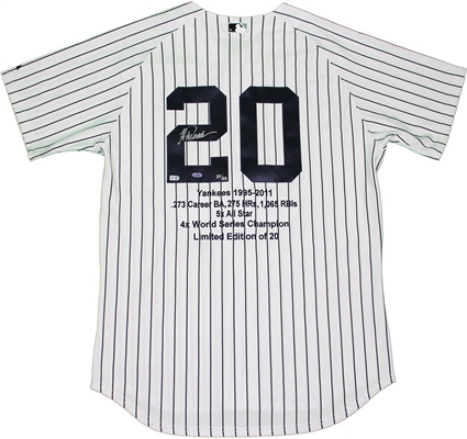 Jorge Posada Signed New York Yankees Authentic Home Jersey w/ Embroidered Stats (LE/20)(MLB Auth)