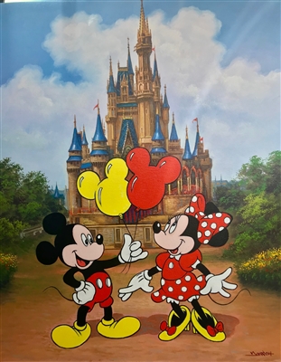 Mickey & Minnie Mouse Original Painting By Artist Doo S. Oh