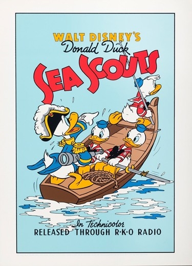 Walt Disneys Vintage Donald Duck "Sea Scouts" Fine Art 10 Color Serigraph NO Reserve