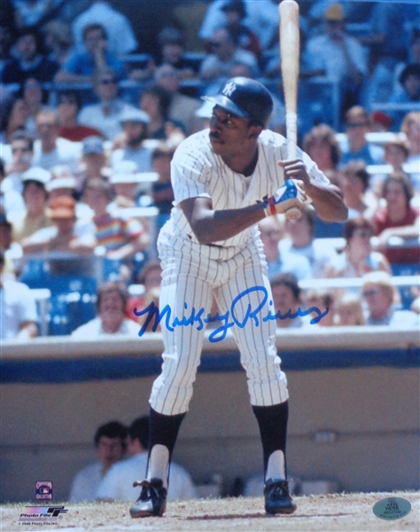 Mickey Rivers NY Yankees Signed 8x10 Batting Photo WYWHP Certified No Reserve