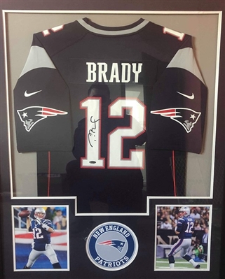 Tom Brady Signed Patriots Jersey Comes Matted w/pics shown Ready to Frame Tri-Star Certified