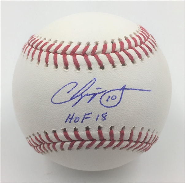 Atlanta Braves Chipper Jones  Autographed Baseball w/ "HOF 18" Inscription MLB Authenticated