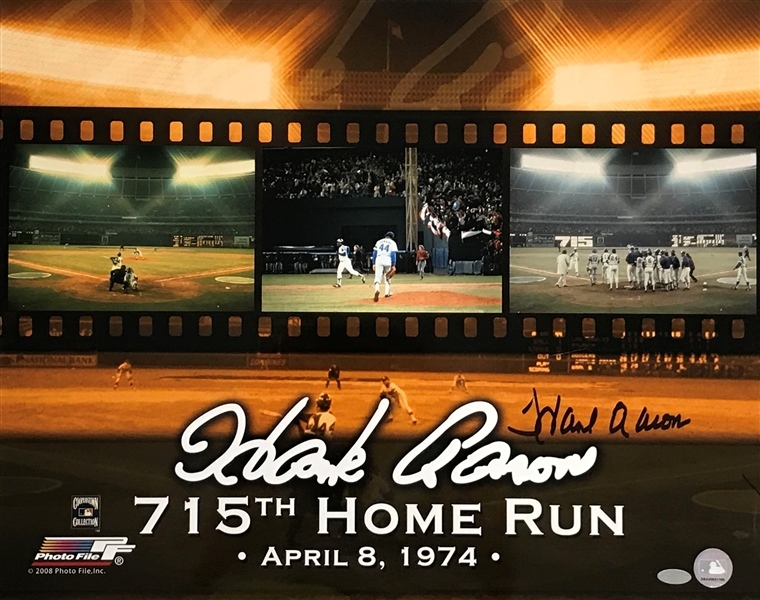 Hank Aaron Autographed 16x20 Photo (715th Home Run) MLB Authenticated