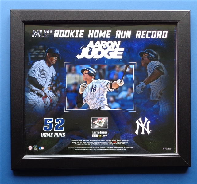 Aaron Judge Beautiful 15x17" Framed Rookie Record 52 HRs Collage by Fanatics LE/250 NO RESERVE